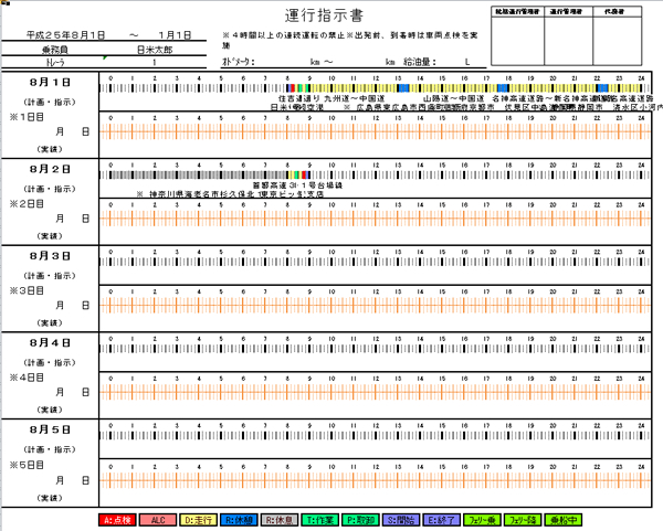 運行指示書